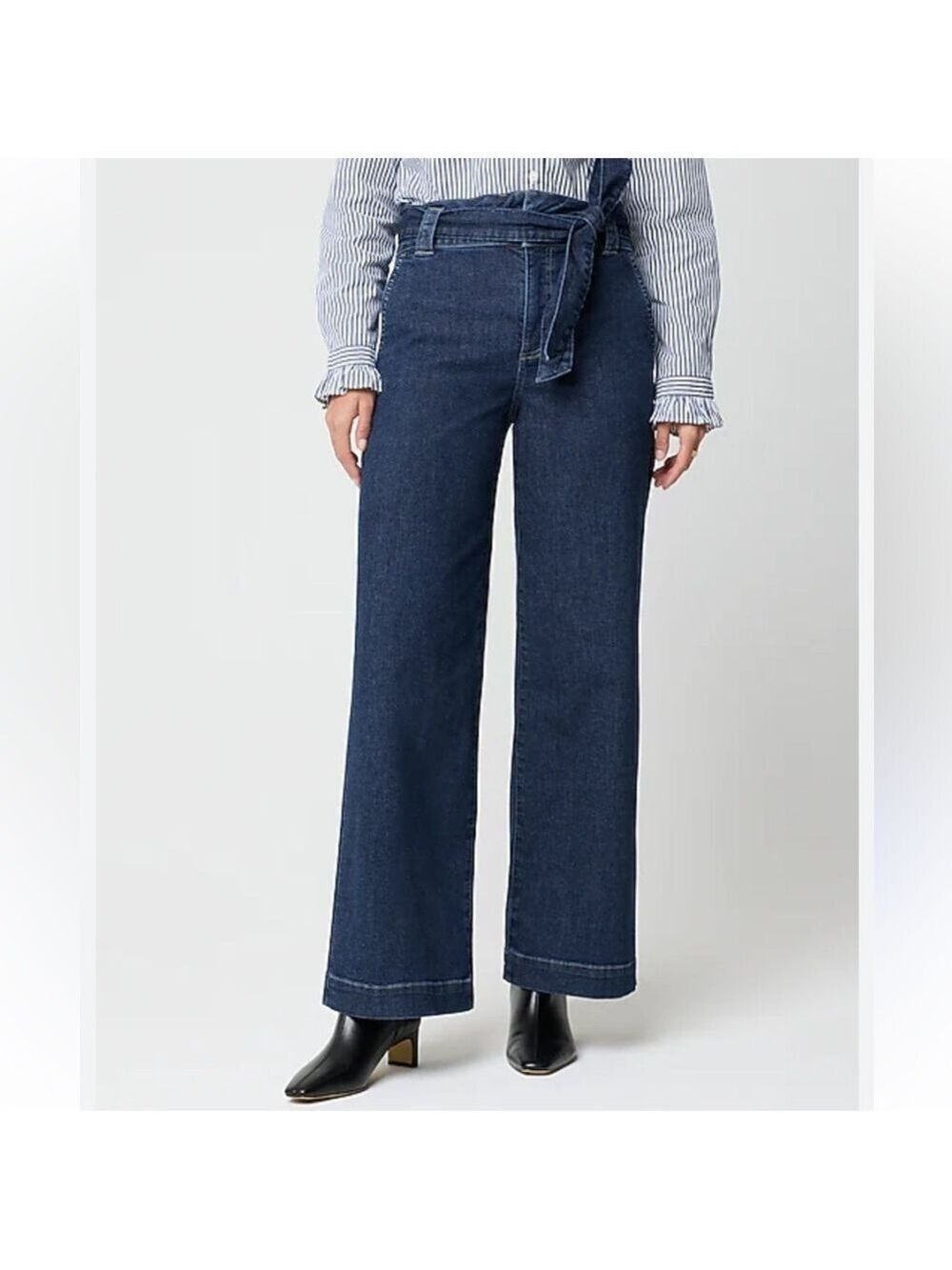 New J. Crew Wide Leg High Waist Dark Wash Jeans size 28 Tall